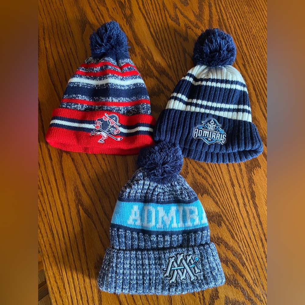 Admirals Knit Beanies with Pom Pom